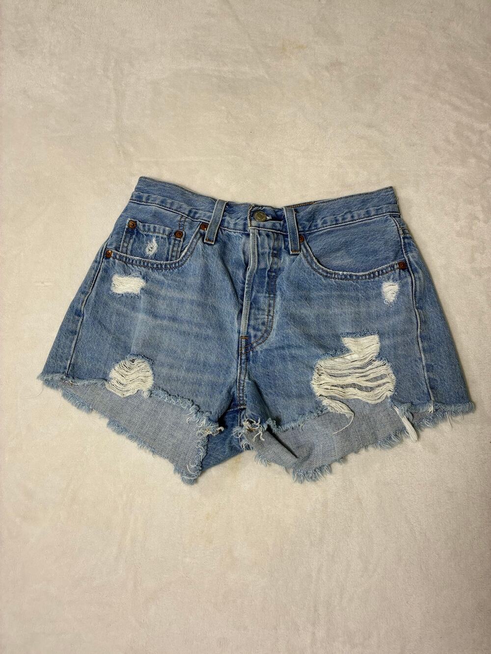 Levi’s W26 Distressed Cutoff Denim Shorts High Rise